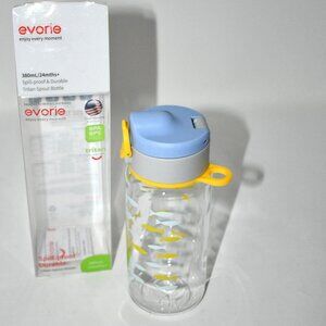 Evorie Tritan Kids Water Bottle, 13oz, BPA-Free Leak Proof, No Straw, Ocean Blue